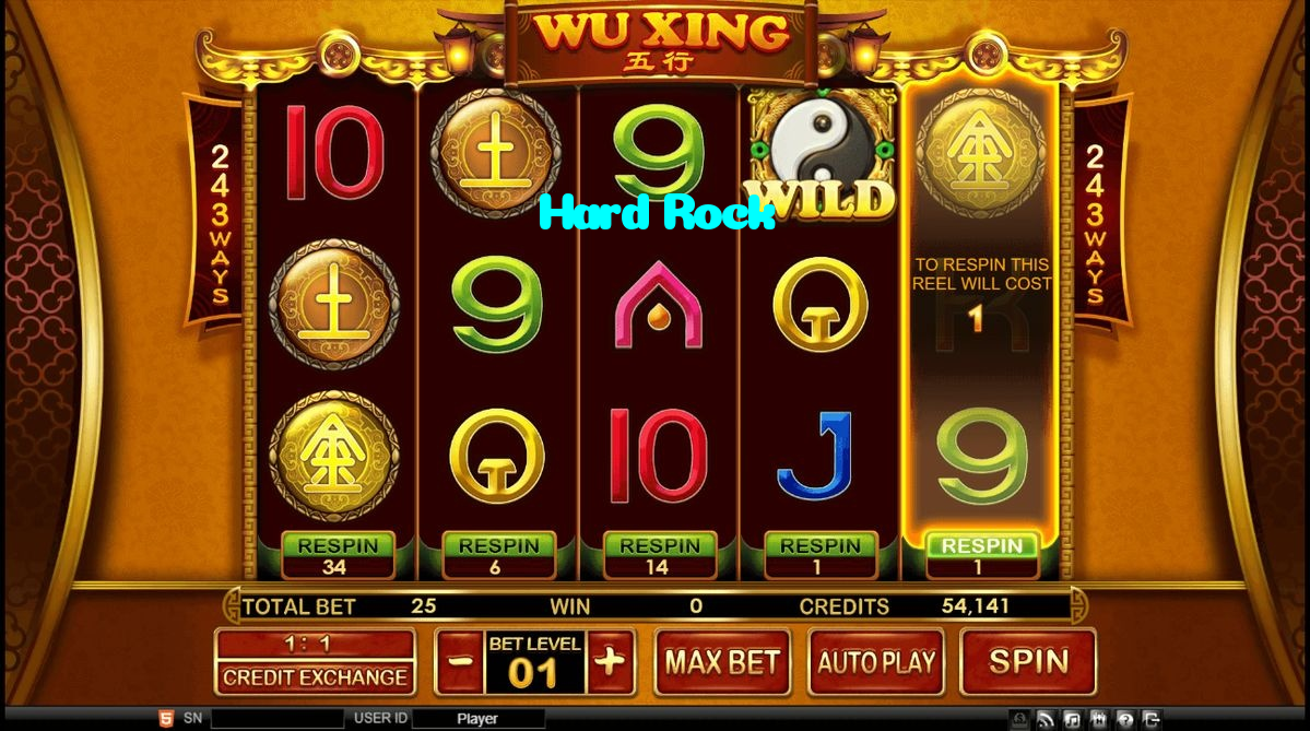 Hard Rock casino presented on mobile device in Pakistan with slots and live games